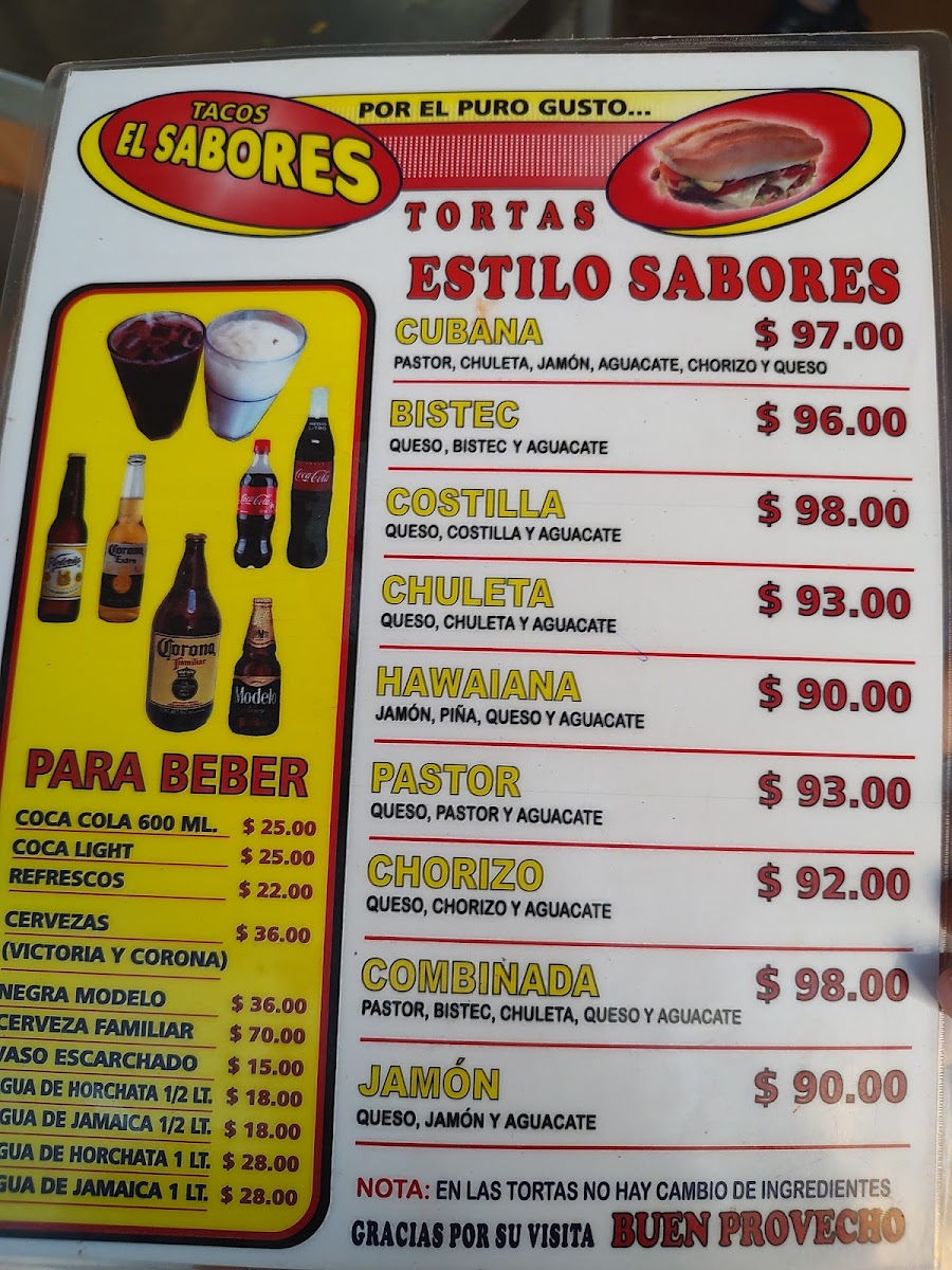 Tacos El Sabores Menu - Image 2