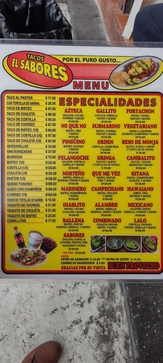 Tacos El Sabores Menu - Image 3