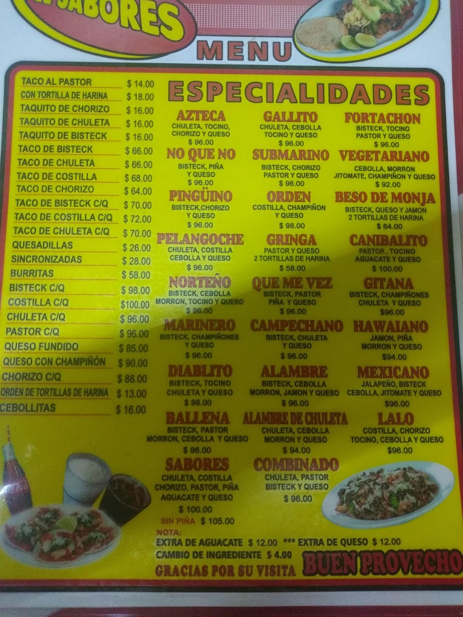 Tacos El Sabores Menu - Image 5